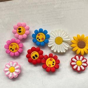 Set of 9 Flower Shoe Charms